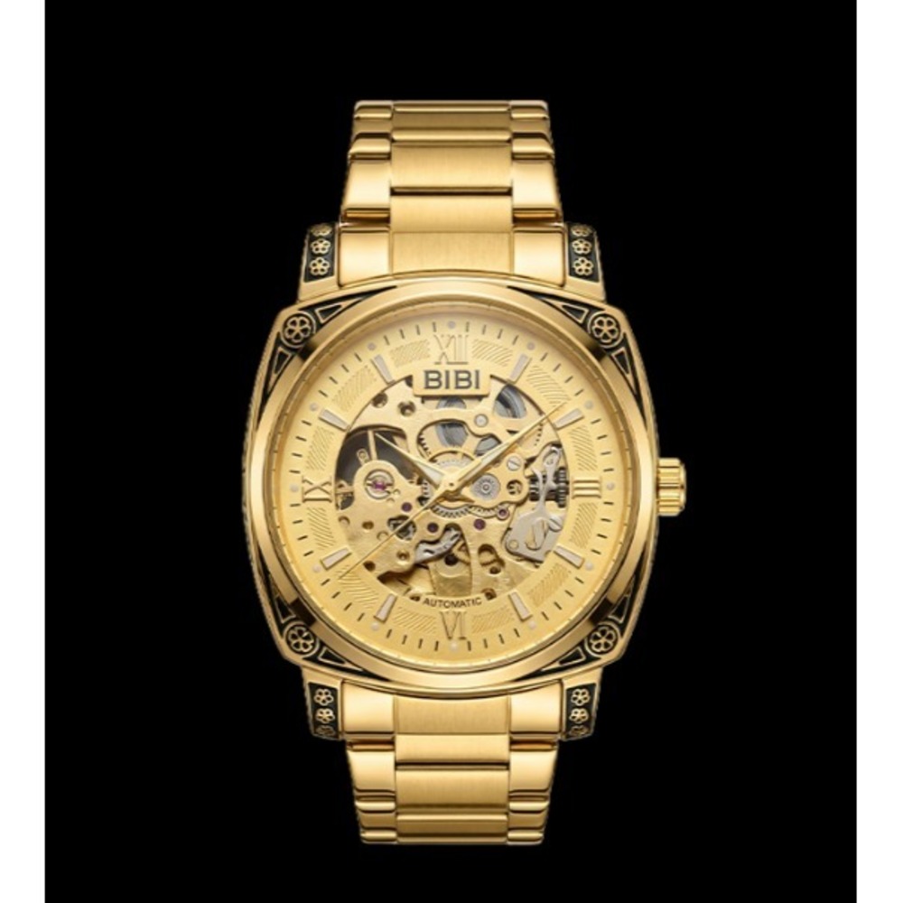 BIBI Automatic Skeleton‎ Gold Watch 41.5mm